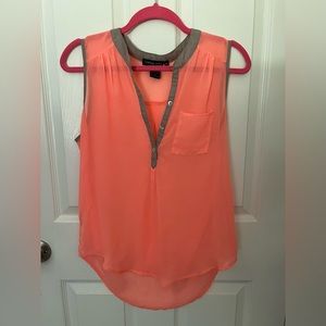 Coral Sheer Tank Top